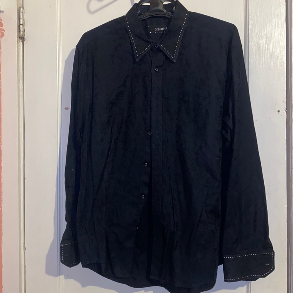Black long sleeve shirt with print